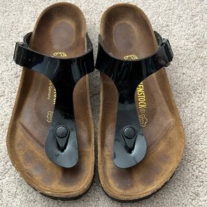 Black Patent Birkenstock Arizona, size 38